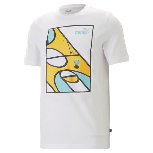 T-shirt Vit Herr Puma Grafik Kort