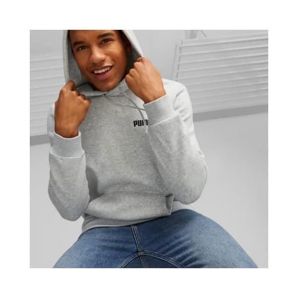 Sweat - PUMA - Litet Logotyp - Grå - Herr - Långa ärmar