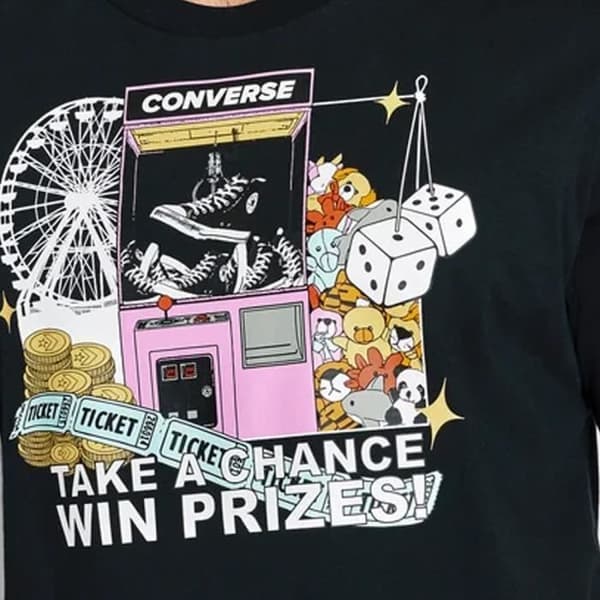 T-shirt Herr Svart Converse Claw Machine - Kortärmad - 100% Bomull