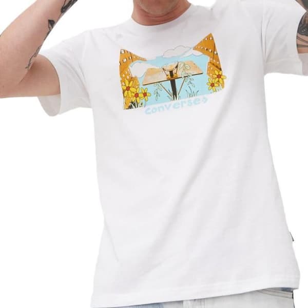 T-shirt Herr Vit Converse - Overgrown - Korta Ärmar - 100% Bomull
