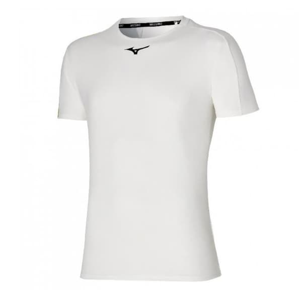 T-shirt för herr tennis Mizuno Shadow - Vit - Korta ärmar - 100% Polyester