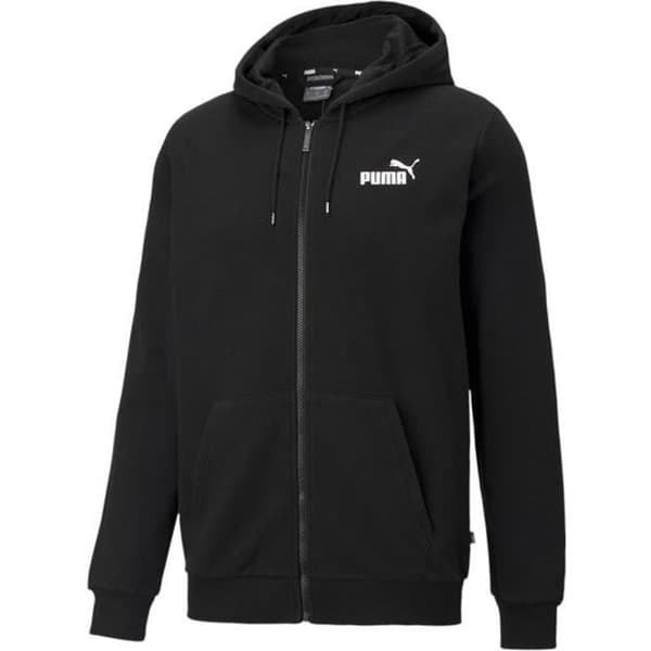 Svart zip hoodie för män Puma ESS Small Logo FZ
