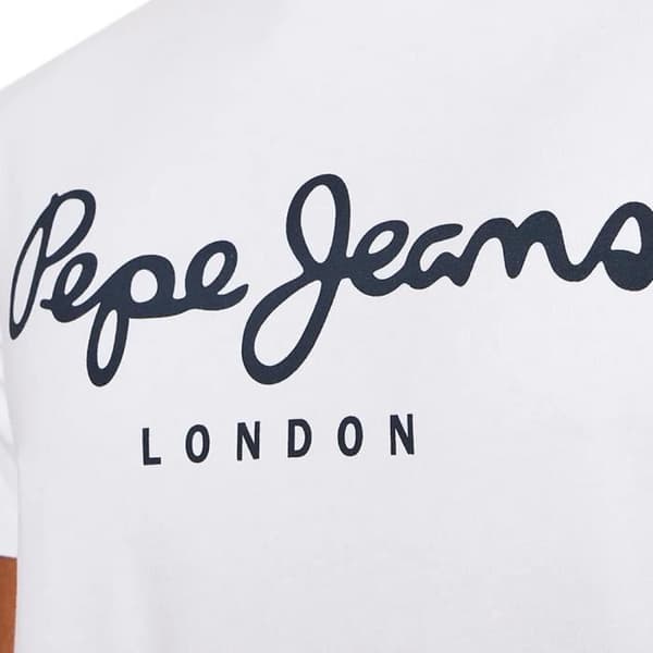 Pepe Jeans Original Stretch T-shirt herr - Vit - Korta ärmar - 95 % bomull, 5 % elastan