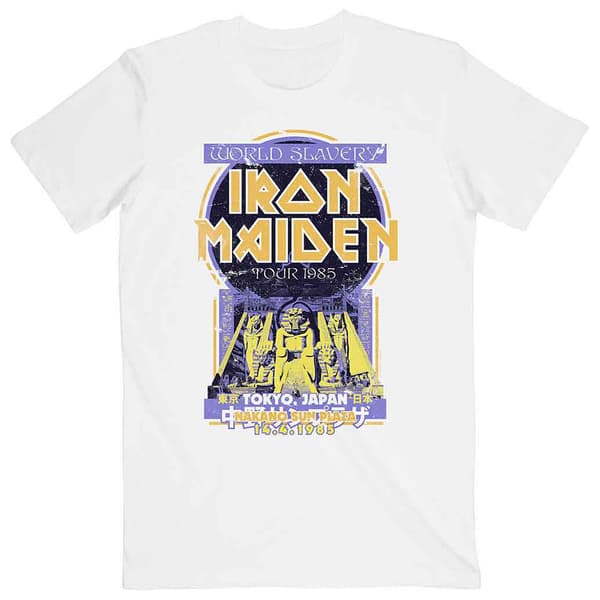 Iron Maiden Powerslave Japan Flyer T Shirt White XXL