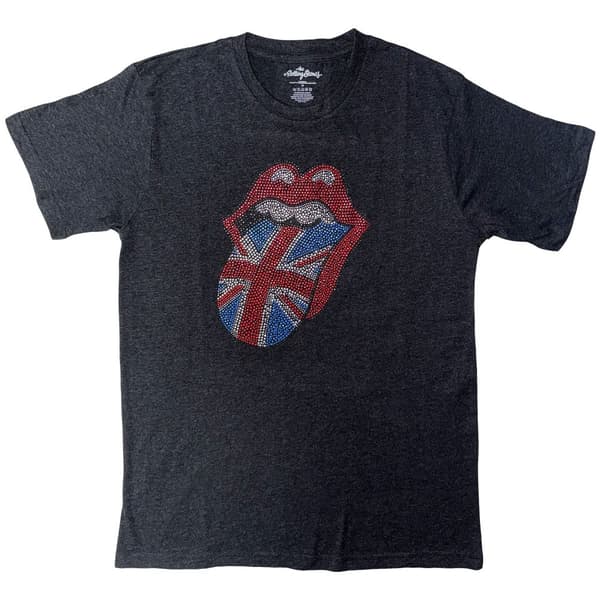The Rolling Stones Union Jack Tongue Diamante T Shirt
