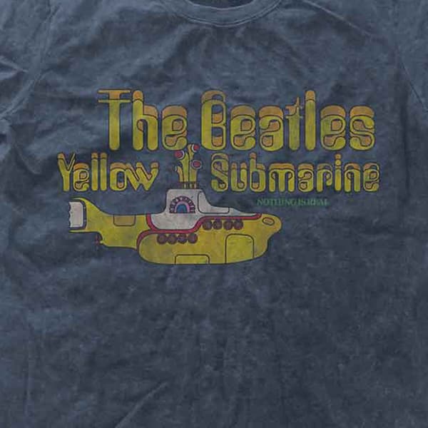 The Beatles Yellow Submarine Nothing Is Real Snow Wash T Shirt