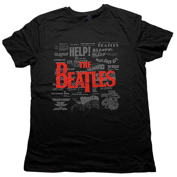 The Beatles Titles And Logos Hi Build T Shirt