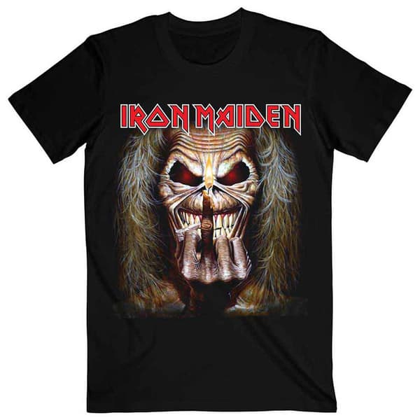 Iron Maiden Eddie Candle Finger T Shirt Black S
