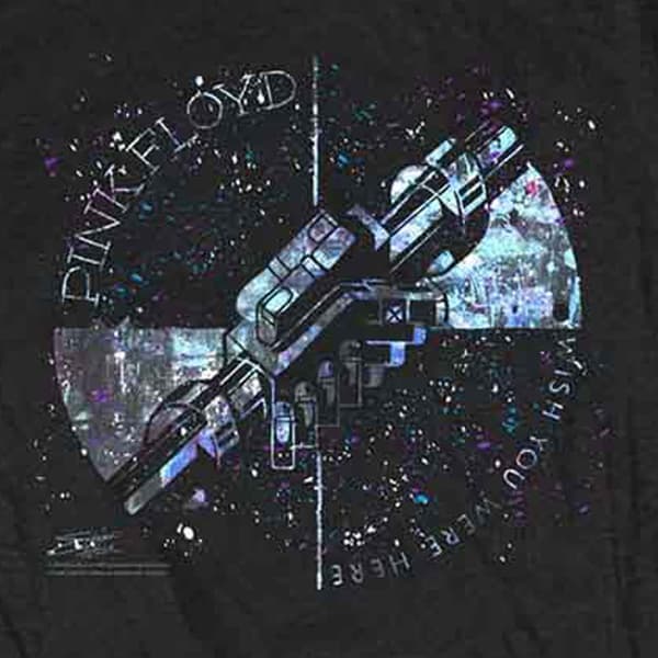 Pink Floyd Machine Greeting Blue Skinny Fit T Shirt