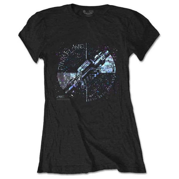 Pink Floyd Machine Greeting Blue Skinny Fit T Shirt