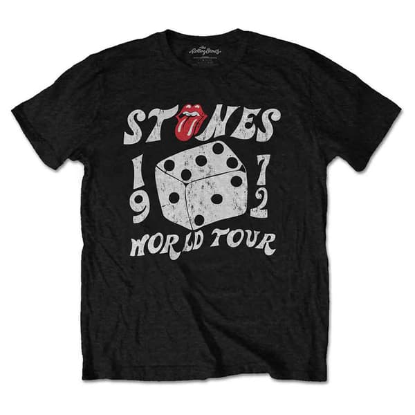 The Rolling Stones Dice Tour 72 Eco T Shirt Black S