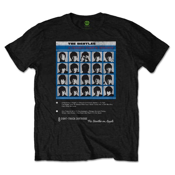 The Beatles Hard Days Night 8 Track T Shirt Black XL