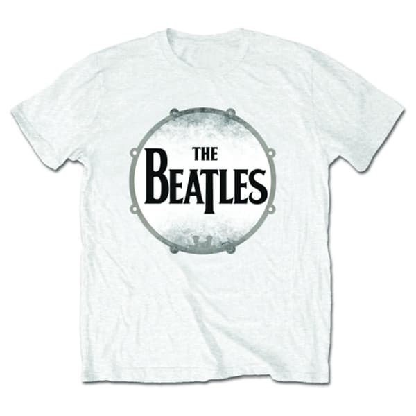 The Beatles Drum Skin T Shirt White XXL