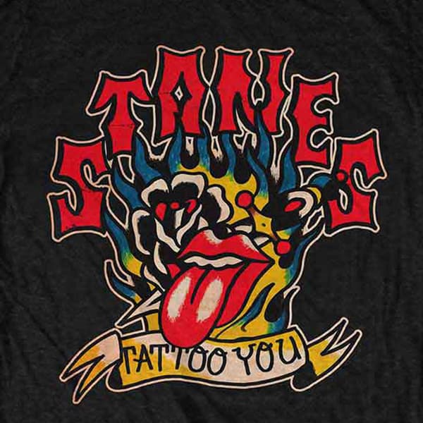 The Rolling Stones Tattoo You Blue Flames T Shirt