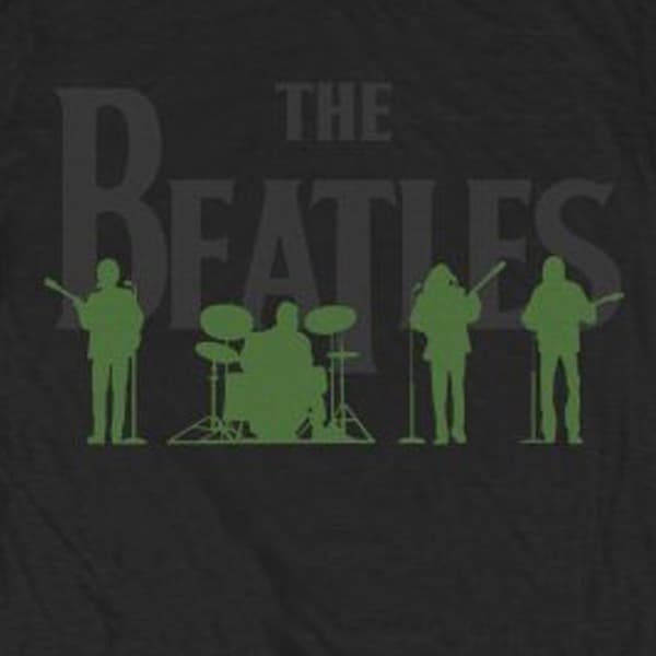 The Beatles Saville Row Line Up Green Silhouette T Shirt