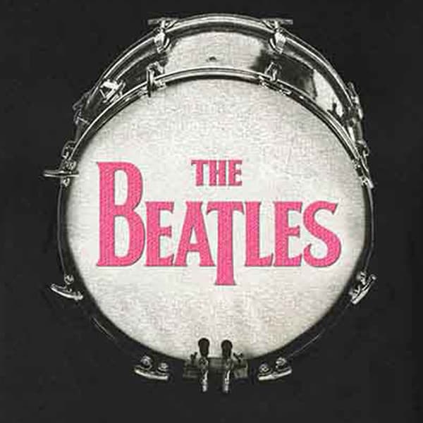 The Beatles Drum Fuchsia Glitter Skinny Fit T Shirt