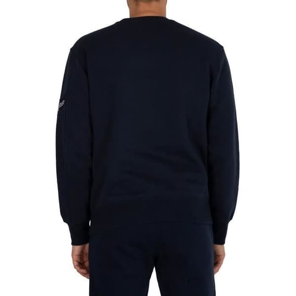 Sweatshirt Champion för män i ekologisk bomull blå med tryckt logotyp