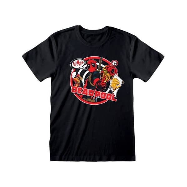 Marvel Heroes Inc T-shirt - Deadpool Badge - Svart - Vanlig - Vuxen