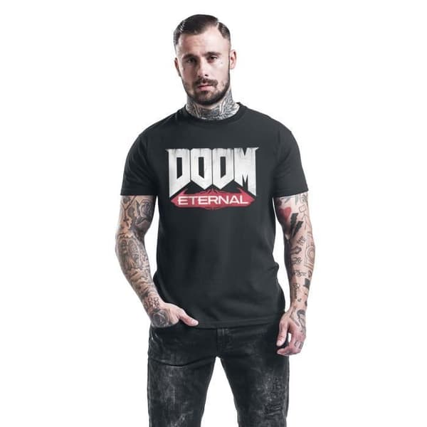 T-shirt Doom Eternal - Logotyp Herr Kortärmad svart - Märke DOOM - Regular passform - 100% Bomull