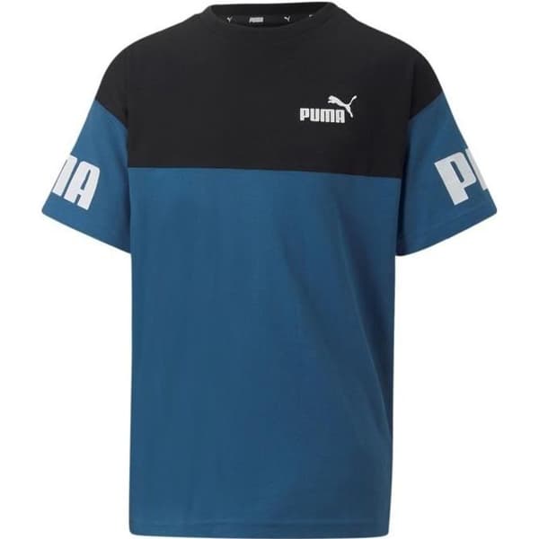 Puma Power Colorblock barn t-shirt - blå/svart