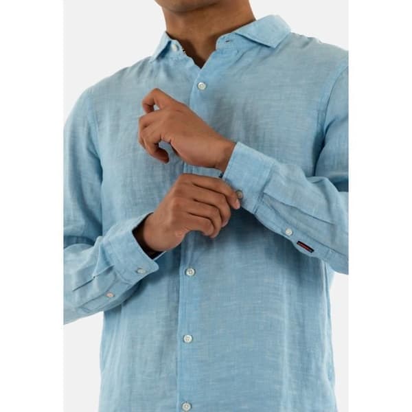 Chemise superdry semester l/s linne f5p havsblå chambray