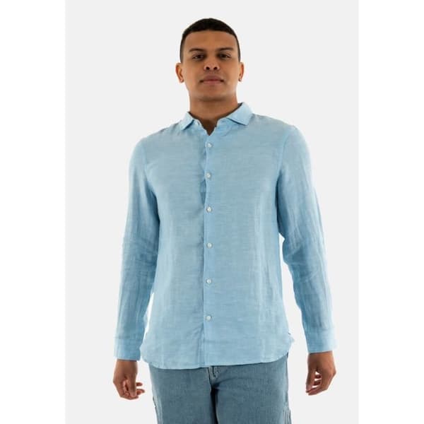 Chemise superdry semester l/s linne f5p havsblå chambray
