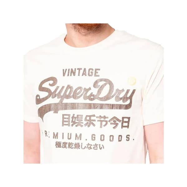T-shirt - Superdry - Herr - VL Relaxed - Beige - Bomull