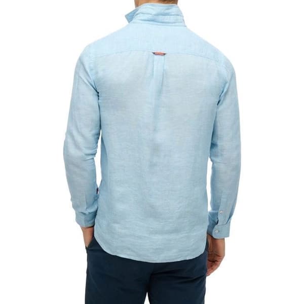 Chemise superdry semester l/s linne f5p havsblå chambray