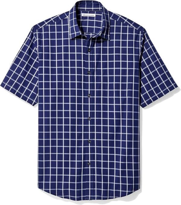 Chemise - chemisette Essentials - S17AE30001 - Amazon Chemise i Poplin med Korta Ärmar Regular Fit Herr