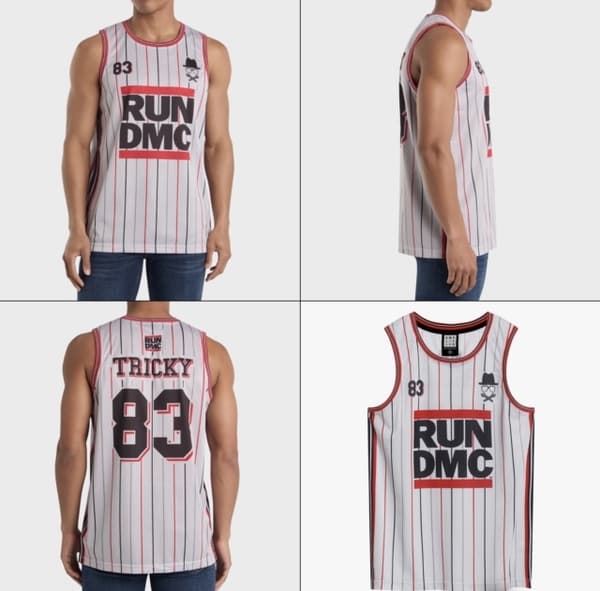 Run Dmc Tricky White Basketball Jersey X- Small Small