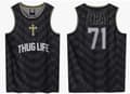 Pikkukuva 2 / 2: Tupac Thug Life Black Basketball Jersey
