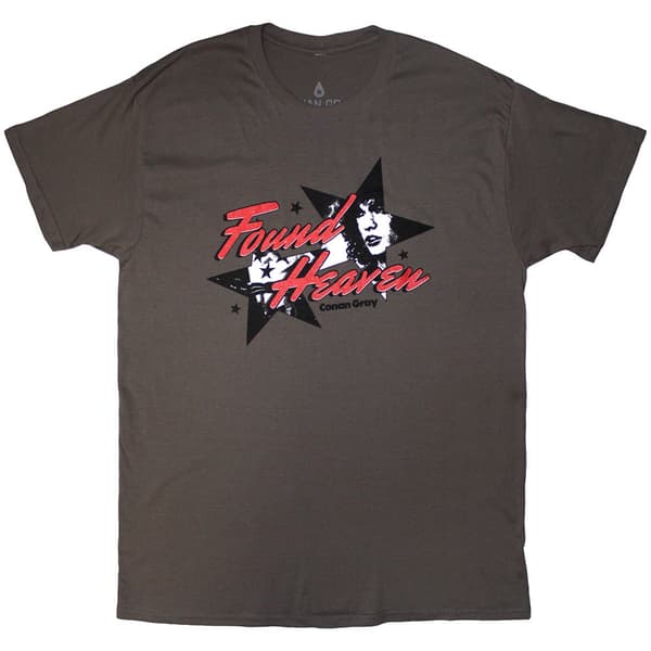Conan Gray Unisex T-Shirt: Found Heaven Stars (Charcoal Grey) (Large)