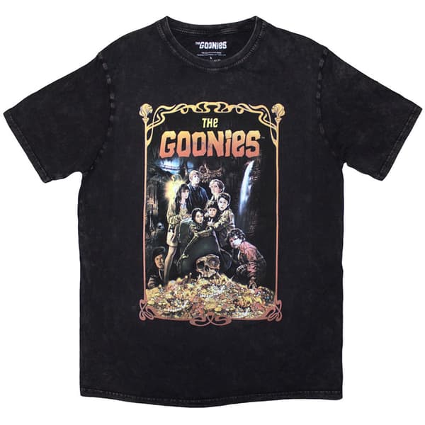 The Goonies Unisex Stone Wash T-Shirt: Movie Poster (Black) (XX-Large)