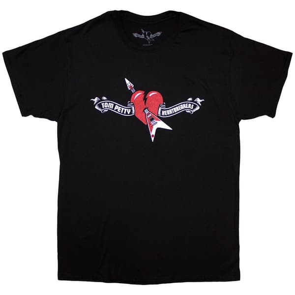 Tom Petty & The Heartbreakers Unisex T-Shirt: Heart Logo (Black) (X-Large)