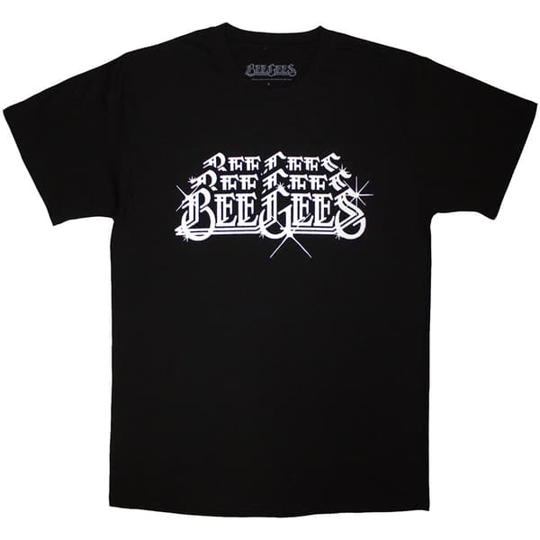 Bee Gees Unisex T-Shirt: Stacked Logo (Black) (Medium)