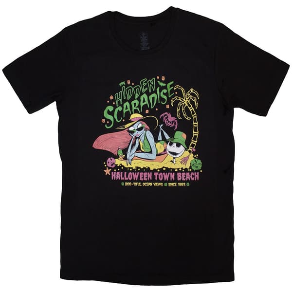 The Nightmare Before Christmas Unisex T-Shirt: Hidden Scaradise (Black) (Large)