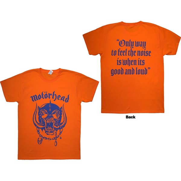 Motorhead Unisex T-Shirt: Good & Loud (Orange) (Back Print) (Large)