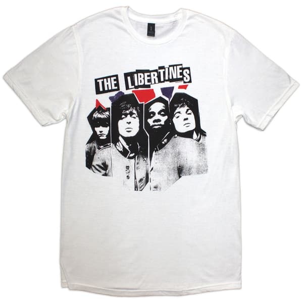 The Libertines Unisex T-Shirt: RIP Flag Xerox (White) (Large)