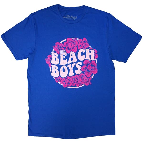 The Beach Boys Unisex T-Shirt: Floral Print (Blue) (Small)