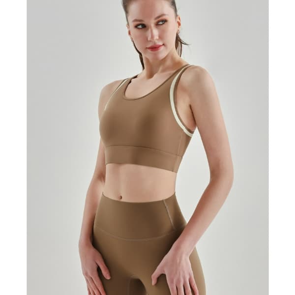 INF Ny Yoga Sport-BH - Komfort, Stöd och Stil Brun M