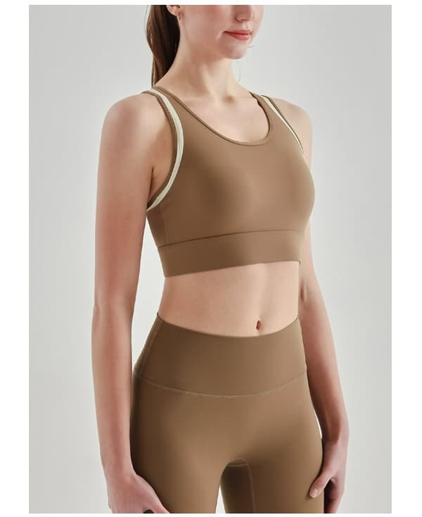 INF Ny Yoga Sport-BH - Komfort, Stöd och Stil Brun S