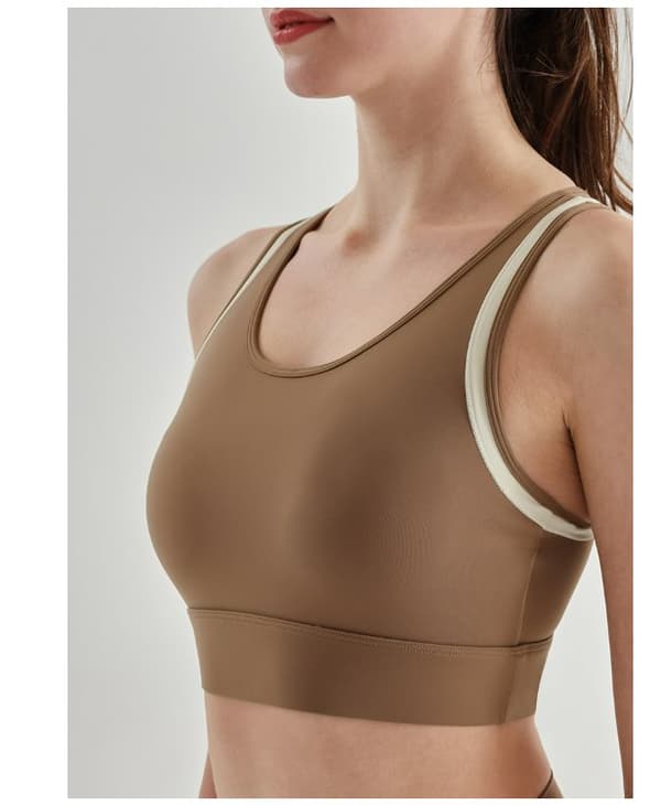 INF Ny Yoga Sport-BH - Komfort, Stöd och Stil Brun S