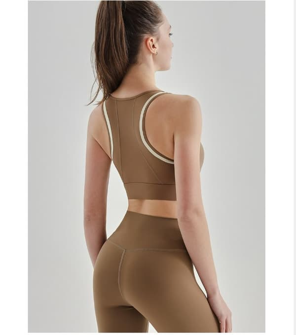 INF Ny Yoga Sport-BH - Komfort, Stöd och Stil Brun S