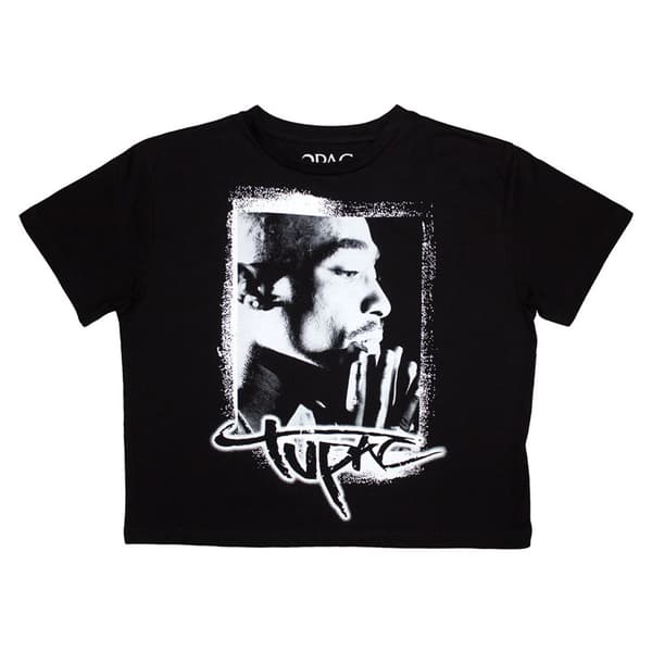 Tupac Spray Photo Crop Top