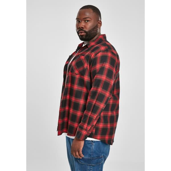 Skjorta - Urban Classics - Rutigt FLANELL - 100% bomull - Klassisk krage - Långa ärmar