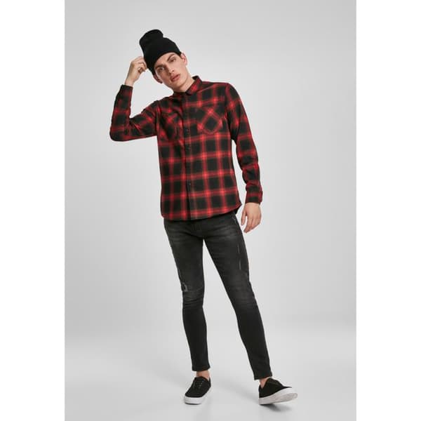 Skjorta - Urban Classics - Rutigt FLANELL - 100% bomull - Klassisk krage - Långa ärmar