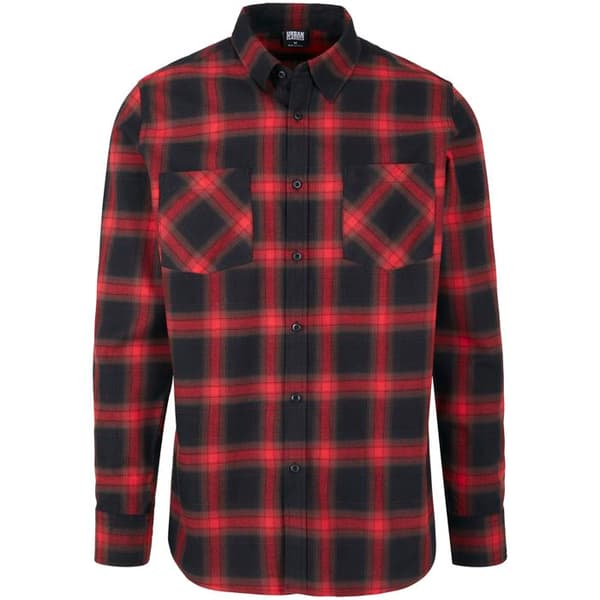 Skjorta - Urban Classics - Rutigt FLANELL - 100% bomull - Klassisk krage - Långa ärmar