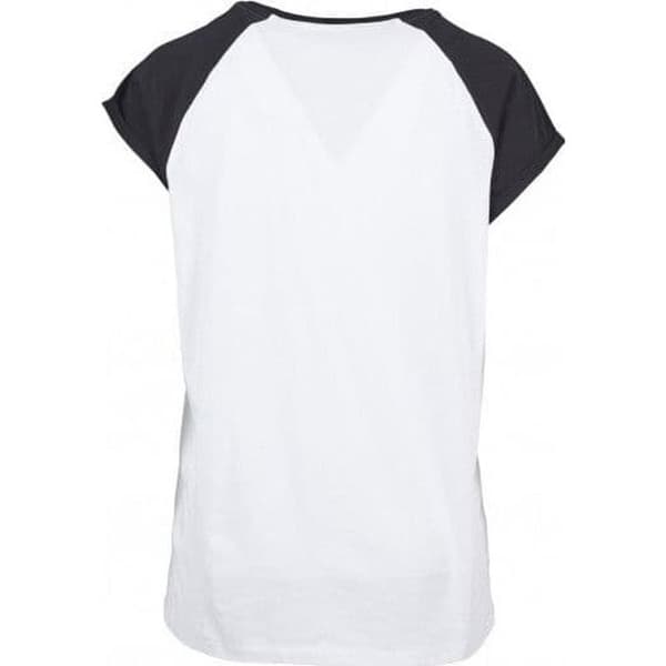 T-shirt Dam - Urban Classics - Kontrast - Vit - Åtsittande Snitt - Korta Ärmar