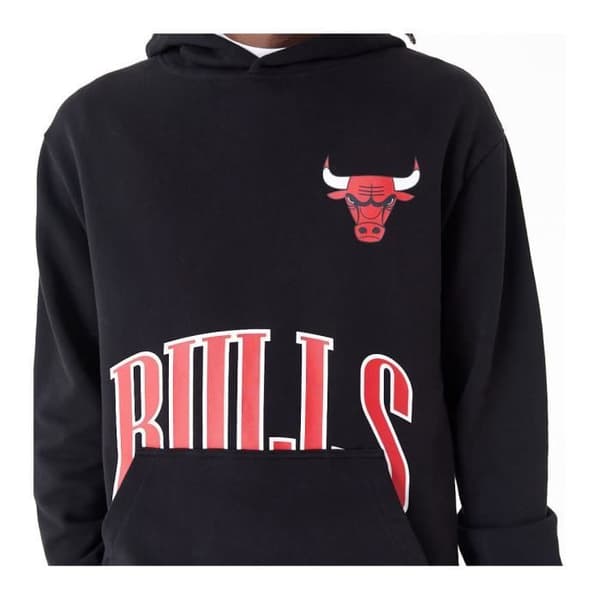 Sweatshirt för män New Era Chicago Bulls - Svart - Långärmad - Huva