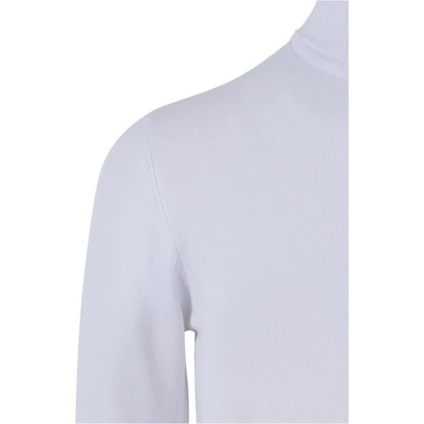 Ribbad polotröja dam - Urban Classics - Vit - Viskos - Nylon - Tätsittande snitt